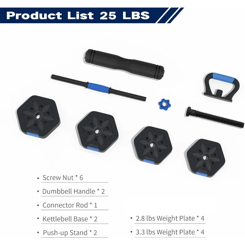 Non-Rolling Adjustable Dumbbell Set